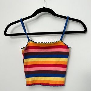 Topshop colorful striped crop top